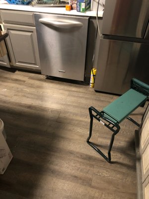 Dishwasher installation - the cabinets needed to be cut, the plumbing and electrical systems needed to be modified. successful project.