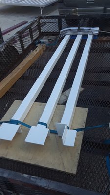 Columns - We replaced old rusty steel columns with beautiful powder coated aluminum columns.