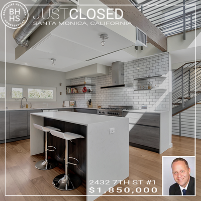Just Sold  |  2432 7th St #`1 - This exceptional front-unit architectural townhouse capturing urban modern living and the Santa Monica lifestyle sold for $1,850,000.