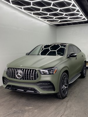 GLE 53 AMG FULLY WRAPPED IN MATTE OLIVE GREEN - Give your vehicle a full new look with a full color change GLE 53 AMG FULLY WRAPPED IN MATTE OLIVE GREEN - Give your vehicle a full new look with a full color change