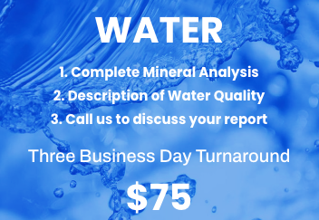 $75 Water Testing - $75/ 3 Day Turnaround Time
- Complete water mineral analysis
- Detailed analysis of water quality report
- Call us to discuss your report