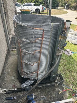 Indoor Air Quality Deep Clean - Deep cleaning and sanitization in progress. We don't just rinse the surface—we disassemble the unit to remove mold and bacteria that standard maintenance misses. Your family deserves to breathe clean, healthy air.