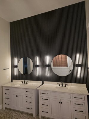 Accent walls - Accent walls help create a focal point in an interior, highlight the style, and add character to the space. They can vary in color, shade, texture, or pattern—from soft, light tones to deep, dark hues or bold colors with decorative details. An accent wall can be installed in different areas of your home, from the bathroom to the bedroom. Accent walls - Accent walls help create a focal point in an interior, highlight the style, and add character to the space. They can vary in color, shade, texture, or pattern—from soft, light tones to deep, dark hues or bold colors with decorative details. An accent wall can be installed in different areas of your home, from the bathroom to the bedroom.