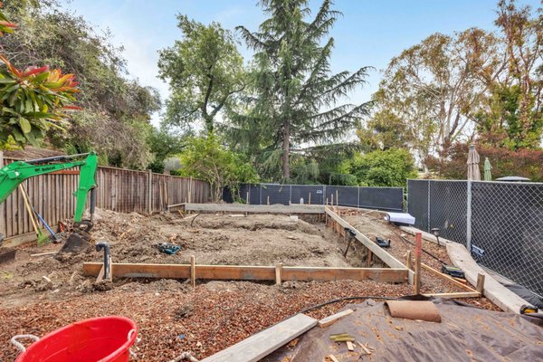 Gabrielino - Fremont | Foundation and framing - Two construction stages at Gabrielino in Fremont: site and foundation preparation in May 2026, followed by the framed detached structure in August. The gallery shows how the build progressed around the existing backyard. It documents construction progress and does not represent a completed or approved dwelling. Gabrielino - Fremont | Foundation and framing - Two construction stages at Gabrielino in Fremont: site and foundation preparation in May 2026, followed by the framed detached structure in August. The gallery shows how the build progressed around the existing backyard. It documents construction progress and does not represent a completed or approved dwelling.