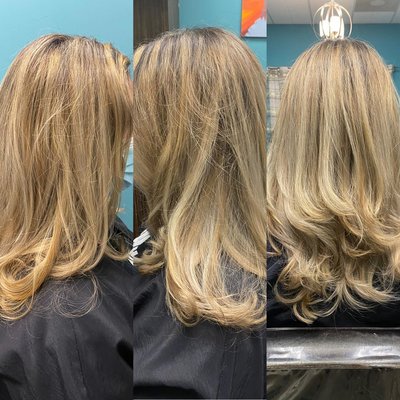 Full Highlights - This service consisted of back to back foils to blend outgrown roots and accomplishing a lighter blond.
Call Miriam or book your appointme Full Highlights - This service consisted of back to back foils to blend outgrown roots and accomplishing a lighter blond.
Call Miriam or book your appointme