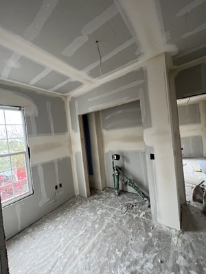 Commercial Drywall - This was a remodel done in Fremont all new drywall installation we finished off with PVA and Level 4 smooth walls . Commercial Drywall - This was a remodel done in Fremont all new drywall installation we finished off with PVA and Level 4 smooth walls .