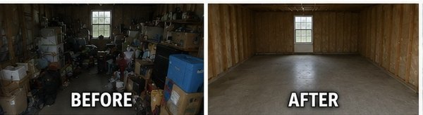 Garage clean out. - We did a big garage clean out and we still ended up taking some more after the job this job took us almost 6hrs.