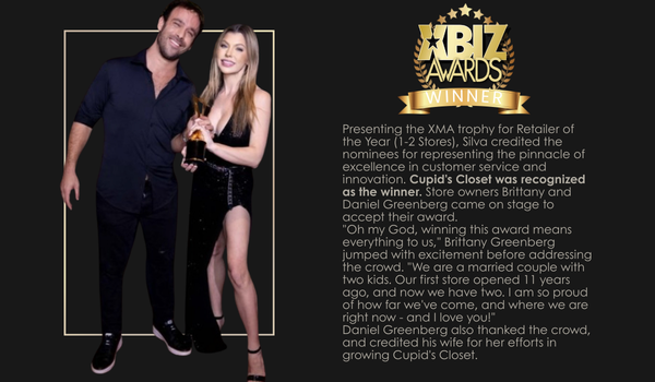 Award Winning Boutique - Over the past decade, Brittany and Daniel have grown Cupid’s Closet into a 3x AVN Award-Winning boutique, known for offering luxury sex toys, premium vibrators, and sexual wellness products in a modern, welcoming environment. Brittany brings her expertise as a certified sex educator and advocate for women’s empowerment, while Daniel focuses on creating an exceptional customer experience. Together, they are proud to serve the Playa Vista, Brentwood, and greater Los Angeles communities, offering a place where confidence, pleasure, and connection are celebrated. Award Winning Boutique - Over the past decade, Brittany and Daniel have grown Cupid’s Closet into a 3x AVN Award-Winning boutique, known for offering luxury sex toys, premium vibrators, and sexual wellness products in a modern, welcoming environment. Brittany brings her expertise as a certified sex educator and advocate for women’s empowerment, while Daniel focuses on creating an exceptional customer experience. Together, they are proud to serve the Playa Vista, Brentwood, and greater Los Angeles communities, offering a place where confidence, pleasure, and connection are celebrated.