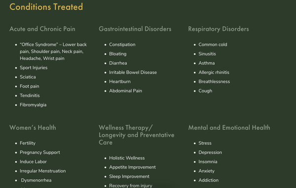 Conditions Treated - Book your appointment with us today