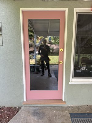 Door replacement - We removed the old doors, installed the new ones without damaging the walls, installed the doors without trim, painted the doors, and disposed of the old ones.