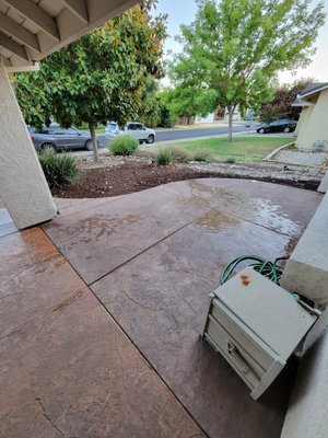Front yard adding concrete to adjacent - New concrete adjacent to existing stamp, back yard adding new drains and Decomposed Granite with stabilizer