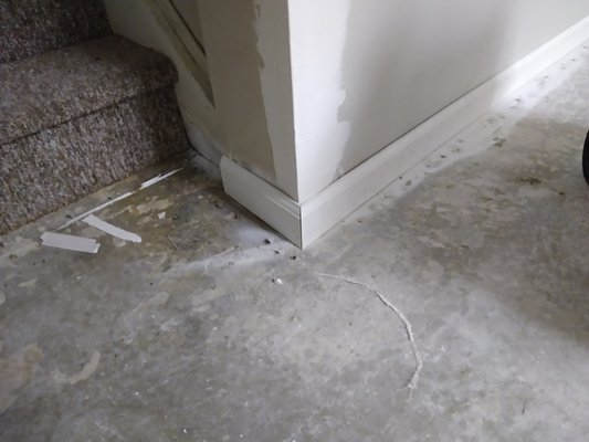 Basement Repair. - Bottom half of wall in the basement needed to be removed due to flooding. So drywall and molding was replaced and painted. Basement Repair. - Bottom half of wall in the basement needed to be removed due to flooding. So drywall and molding was replaced and painted.