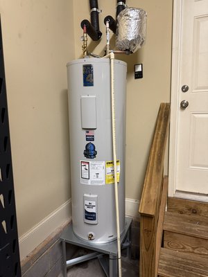 Water heater replacement - A water heater installation in the garage Water heater replacement - A water heater installation in the garage
