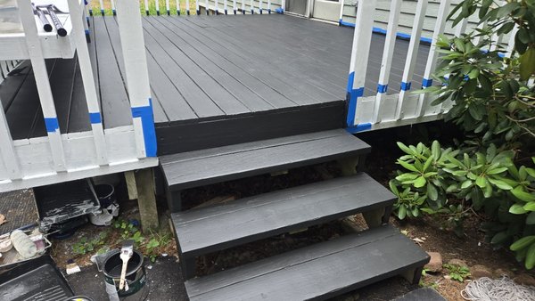 Deck restoration. - I completely restored this deck for my customer. She was very happy and I'm very satisfied. My customers' happiness is my satisfaction.