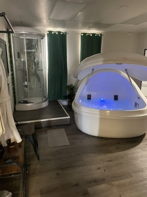 Float Therapy - Sensory deprivation has a variety of benefits. Lay in shallow high content epsom salt waters and feel a weightless buoyancy free from the chaos of life. The magnesium has skin hair and mental benefits and the sensory deprivation is good for a busy and overstimulated mind and body.