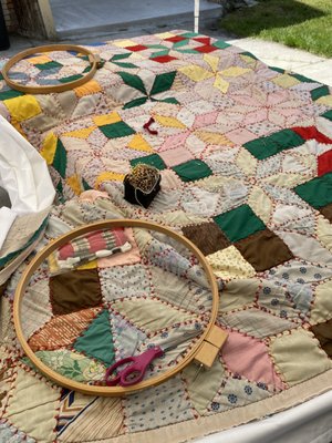 Quilt Restoration - Don't throw your family quilt away, Restore it! This quilt restoration was of a 100 year old family treasure. All restorations are first assessed and hand washed. We treat each quilt as if it were from our own family. We respect the original quilter and the memories that come with the quilt and restore it in the manner in which it was created. Contact us for your FREE consultation and keep your cherished quilt in your family for many generations to come. Quilt Restoration - Don't throw your family quilt away, Restore it! This quilt restoration was of a 100 year old family treasure. All restorations are first assessed and hand washed. We treat each quilt as if it were from our own family. We respect the original quilter and the memories that come with the quilt and restore it in the manner in which it was created. Contact us for your FREE consultation and keep your cherished quilt in your family for many generations to come.
