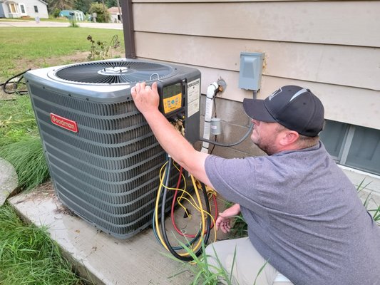 A/C Install - Leveling the unit and checking refrigeration levels are important steps to ensure proper cooling for a new install. A/C Install - Leveling the unit and checking refrigeration levels are important steps to ensure proper cooling for a new install.