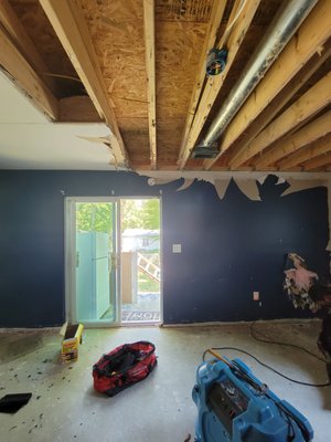 Office Restoration - Potomac - This office had a collapsed ceiling and mold growth due to water damage. We removed all infected material and restored the room to give this client the office of their dreams.