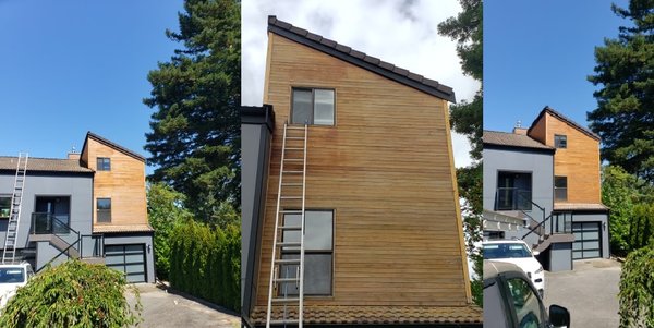 Exterior staining in Federal Way - Here we had to sand down the old stain by hand to make sure we don't damage the wood and sealed all the cracks and holes with brown caulk. We used Sherwin Williams WoodScape for this project. You can see costumers review in unrecommended section ( Yes! Even Yelp on Yelp has that section) : 7/28/2019
Stefan did an amazing job staining the exterior of our home. From getting an estimate to scheduling the job, he was very quick and prompt to respond. His work is very thorough and he made sure we were happy and that he had answered any questions before completing the job. We highly recommend HousePro! Exterior staining in Federal Way - Here we had to sand down the old stain by hand to make sure we don't damage the wood and sealed all the cracks and holes with brown caulk. We used Sherwin Williams WoodScape for this project. You can see costumers review in unrecommended section ( Yes! Even Yelp on Yelp has that section) : 7/28/2019
Stefan did an amazing job staining the exterior of our home. From getting an estimate to scheduling the job, he was very quick and prompt to respond. His work is very thorough and he made sure we were happy and that he had answered any questions before completing the job. We highly recommend HousePro!