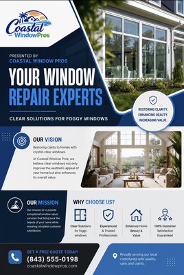 Window Repair Experts. - Coastal Window Pros has earned a reputation as one of the industry’s leading window repair specialists by delivering dependable craftsmanship, exceptional customer service, and lasting results. Backed by over 15 years of hands-on experience, our team has the expertise to handle everything from minor window repairs to complex restoration projects with precision and care.
As a fully licensed and insured company, we provide our customers with confidence and peace of mind knowing their property is in the hands of trusted professionals. Our commitment to quality workmanship, honest communication, and reliable service has made Coastal Window Pros a preferred choice for homeowners and businesses alike.
We take pride in using proven repair techniques, high-quality materials, and industry best practices to restore the performance, appearance, and efficiency of every window we service. At Coastal Window Pros, customer satisfaction is not just a goal — it’s the standard we stand behind on every project.”Coastal Window Pros has earned a reputation as one of the industry’s leading window repair specialists by delivering dependable craftsmanship, exceptional customer service, and lasting results. Backed by over 15 years of hands-on experience, our team has the expertise to handle everything from minor window repairs to complex restoration projects with precision and care.
As a fully licensed and insured company, we provide our customers with confidence and peace of mind knowing their property is in the hands of trusted professionals. Our commitment to quality workmanship, honest communication, and reliable service has made Coastal Window Pros a preferred choice for homeowners and businesses alike.
We take pride in using proven repair techniques, high-quality materials, and industry best practices to restore the performance, appearance, and efficiency of every window we service. At Coastal Window Pros, customer satisfaction is not just a goal — it’s the standard we stand behind on every project.”Coastal Window Pros has earned a reputation as one of the industry’s leading window repair specialists by delivering dependable craftsmanship, exceptional customer service, and lasting results. Backed by over 15 years of hands-on experience, our team has the expertise to handle everything from minor window repairs to complex restoration projects with precision and care.
As a fully licensed and insured company, we provide our customers with confidence and peace of mind knowing their property is in the hands of trusted professionals. Our commitment to quality workmanship, honest communication, and reliable service has made Coastal Window Pros a preferred choice for homeowners and businesses alike.
We take pride in using proven repair techniques, high-quality materials, and industry best practices to restore the performance, appearance, and efficiency of every window we service. At Coastal Window Pros, customer satisfaction is not just a goal — it’s the standard we stand behind on every project.”Coastal Window Pros has earned a reputation as one of the industry’s leading window repair specialists by delivering dependable craftsmanship, exceptional customer service, and lasting results. Backed by over 15 years of hands-on experience, our team has the expertise to handle everything from minor window repairs to complex restoration projects with precision and care.
As a fully licensed and insured company, we provide our customers with confidence and peace of mind knowing their property is in the hands of trusted professionals. Our commitment to quality workmanship, honest communication, and reliable service has made Coastal Window Pros a preferred choice for homeowners and businesses alike.
We take pride in using proven repair techniques, high-quality materials, and industry best practices to restore the performance, appearance, and efficiency of every window we service. At Coastal Window Pros, customer satisfaction is not just a goal — it’s the standard we stand behind on every project.” Window Repair Experts. - Coastal Window Pros has earned a reputation as one of the industry’s leading window repair specialists by delivering dependable craftsmanship, exceptional customer service, and lasting results. Backed by over 15 years of hands-on experience, our team has the expertise to handle everything from minor window repairs to complex restoration projects with precision and care.
As a fully licensed and insured company, we provide our customers with confidence and peace of mind knowing their property is in the hands of trusted professionals. Our commitment to quality workmanship, honest communication, and reliable service has made Coastal Window Pros a preferred choice for homeowners and businesses alike.
We take pride in using proven repair techniques, high-quality materials, and industry best practices to restore the performance, appearance, and efficiency of every window we service. At Coastal Window Pros, customer satisfaction is not just a goal — it’s the standard we stand behind on every project.”Coastal Window Pros has earned a reputation as one of the industry’s leading window repair specialists by delivering dependable craftsmanship, exceptional customer service, and lasting results. Backed by over 15 years of hands-on experience, our team has the expertise to handle everything from minor window repairs to complex restoration projects with precision and care.
As a fully licensed and insured company, we provide our customers with confidence and peace of mind knowing their property is in the hands of trusted professionals. Our commitment to quality workmanship, honest communication, and reliable service has made Coastal Window Pros a preferred choice for homeowners and businesses alike.
We take pride in using proven repair techniques, high-quality materials, and industry best practices to restore the performance, appearance, and efficiency of every window we service. At Coastal Window Pros, customer satisfaction is not just a goal — it’s the standard we stand behind on every project.”Coastal Window Pros has earned a reputation as one of the industry’s leading window repair specialists by delivering dependable craftsmanship, exceptional customer service, and lasting results. Backed by over 15 years of hands-on experience, our team has the expertise to handle everything from minor window repairs to complex restoration projects with precision and care.
As a fully licensed and insured company, we provide our customers with confidence and peace of mind knowing their property is in the hands of trusted professionals. Our commitment to quality workmanship, honest communication, and reliable service has made Coastal Window Pros a preferred choice for homeowners and businesses alike.
We take pride in using proven repair techniques, high-quality materials, and industry best practices to restore the performance, appearance, and efficiency of every window we service. At Coastal Window Pros, customer satisfaction is not just a goal — it’s the standard we stand behind on every project.”Coastal Window Pros has earned a reputation as one of the industry’s leading window repair specialists by delivering dependable craftsmanship, exceptional customer service, and lasting results. Backed by over 15 years of hands-on experience, our team has the expertise to handle everything from minor window repairs to complex restoration projects with precision and care.
As a fully licensed and insured company, we provide our customers with confidence and peace of mind knowing their property is in the hands of trusted professionals. Our commitment to quality workmanship, honest communication, and reliable service has made Coastal Window Pros a preferred choice for homeowners and businesses alike.
We take pride in using proven repair techniques, high-quality materials, and industry best practices to restore the performance, appearance, and efficiency of every window we service. At Coastal Window Pros, customer satisfaction is not just a goal — it’s the standard we stand behind on every project.”