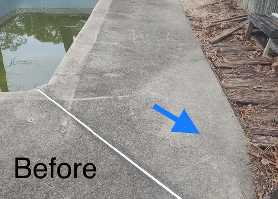 Pool Deck Leveling - This homeowner was working on rehabbing their pool area and hired us to level out their concrete deck. We saved them thousands on replacement costs! Pool Deck Leveling - This homeowner was working on rehabbing their pool area and hired us to level out their concrete deck. We saved them thousands on replacement costs!