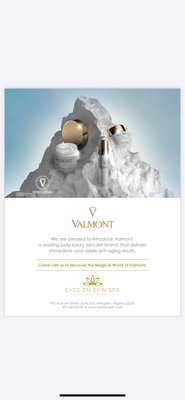 Valmont - La Maison Valmont is driven by The Guillon Family.

Valmont is known for its scientifically advanced skincare products that incorporate cutting-edge Swiss technological research, exclusive DNA molecules and glacial spring water for optimized skin. 

For over 30 years, La Maison Valmont has been helping women and men master the visible signs of aging. Heir to traditional Swiss medicine, the company draws from the unspoiled natural resources of Switzerland and the latest cellular cosmetic research findings to formulate utmost anti-aging skin care products featuring visible and long-lasting efficacy.

 

Authentic, eclectic and vibrant, La Maison Valmont dedicates both luxury cosmetics and fragrance brands to beauty, with contemporary values where effectiveness, seduction, sensory and olfactory experiences intermingle and combine along with a virtuous passion for modern art.

La Maison Valmont has four brand pillars including Valmont skincare, l’Elixir des Glaciers skincare, Storie Veneziane fragrances and Fondation Valmont.