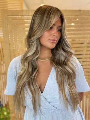 Custom Color - Highlights/Balayage - Customized placement of hand painted or foil techniques applied with focus around the face and perimeter of the nape hairline and crown. Includes a toner and a shampoo, blow-dry and style. Custom Color - Highlights/Balayage - Customized placement of hand painted or foil techniques applied with focus around the face and perimeter of the nape hairline and crown. Includes a toner and a shampoo, blow-dry and style.