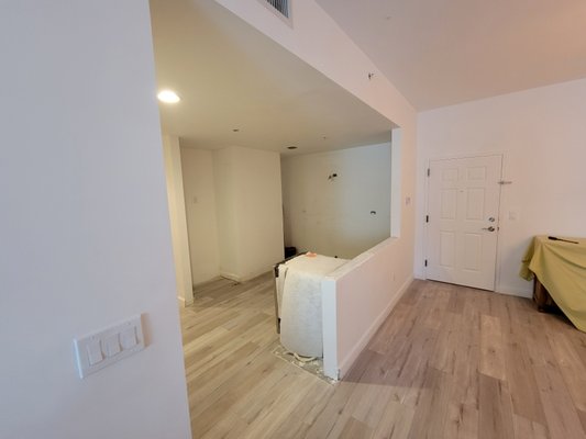 Kitchen Remodeling - Wall kitchen removal and finishing. Kitchen Remodeling - Wall kitchen removal and finishing.