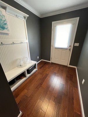 Water Damage - Master Bathroom toilet overflow, Causing damage to the ceiling and downstairs Laminate flooring.