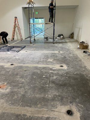 Laminate flooring installation - This was a old warehouse getting new flooring installation. Laminate flooring installation - This was a old warehouse getting new flooring installation.