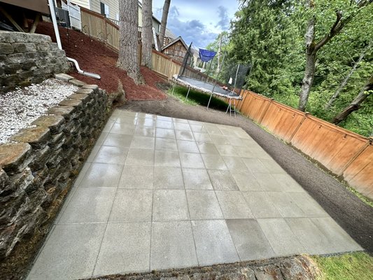 Belgard pavers installation - We installed 19x15 concrete pavers and replaced mulch