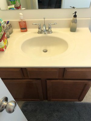Sinks can be challenging - Notice what we do with bathroom sinks in making them spotless!