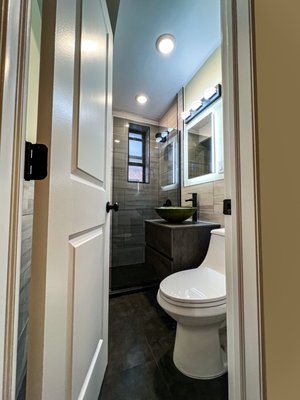 Small bathroom renovation in a condo at 40 east 43 st Brooklyn - This was a small bathroom in a small apartment we really happy with this result, owner design the bathroom we just install de materials the right way Small bathroom renovation in a condo at 40 east 43 st Brooklyn - This was a small bathroom in a small apartment we really happy with this result, owner design the bathroom we just install de materials the right way