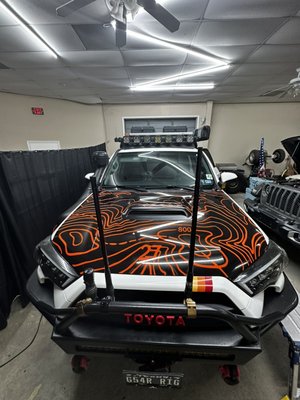 Custom topography map wrap install, we also did a free ceramic coat protection for making the drive to us. - This topography map depicts a property the client just purchased so he wanted to incorporate it in his build. Custom topography map wrap install, we also did a free ceramic coat protection for making the drive to us. - This topography map depicts a property the client just purchased so he wanted to incorporate it in his build.