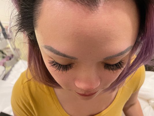 Before after - Wispy set+Hybrid set