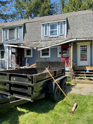 Remodel - This remodel was done on an old barn house. Complete up lift from exterior siding, windows, doors, and roof. We had to replace rotten studs, rafters, sheeting and the whole works. Fun project completed for a great family in need. Insurance project completed. Remodel - This remodel was done on an old barn house. Complete up lift from exterior siding, windows, doors, and roof. We had to replace rotten studs, rafters, sheeting and the whole works. Fun project completed for a great family in need. Insurance project completed.
