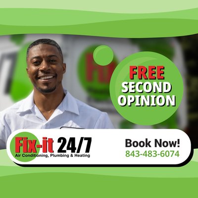 Free Second Opinions - Free second opinion with a written estimate or diagnosis from another service provider. Evaluation only; additional diagnostics, repairs, parts, and services not included. Residential customers only. Cannot be combined with other offers. Free Second Opinions - Free second opinion with a written estimate or diagnosis from another service provider. Evaluation only; additional diagnostics, repairs, parts, and services not included. Residential customers only. Cannot be combined with other offers.
