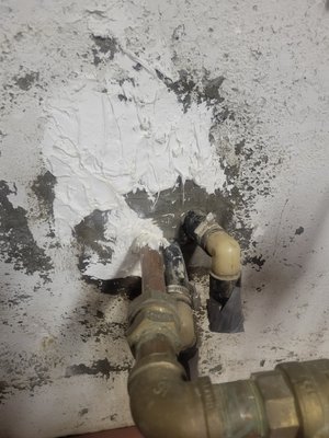 Pipe Penetration leak / repair - leaking pipe penetration, chiseled, filled, waterproof. warrantied! Next! Pipe Penetration leak / repair - leaking pipe penetration, chiseled, filled, waterproof. warrantied! Next!