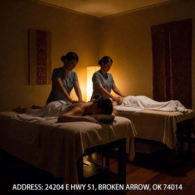 Couple Massage - Broken Arrow massage $140 60MIN - A couple's massage is a spa or massage therapy experience designed for two people, usually romantic partners, where both partners receive a massage simultaneously in the same room. This experience usually involves two massage therapists working on each individual, but the massages can be tailored to the specific needs and preferences of each person. A couple’s massage will also often include a calming and serene ambiance with soft lighting and soothing music, making it the perfect way to spend some quality time together. 
call today get a special couples massage at healing massage spa,give him/her a different date experience