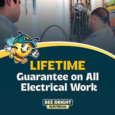 Quality electrical work that lasts a lifetime - At Bee Bright Electrical, we believe your electrical system is the heartbeat of a safe and comfortable home. That's why we proudly offer an industry-leading Lifetime Guarantee on all electrical work! Based in Cary and serving the entire Triangle area, our team of NC State-licensed electricians handles everything from routine repairs and wiring to EV charger installations. Quality electrical work that lasts a lifetime - At Bee Bright Electrical, we believe your electrical system is the heartbeat of a safe and comfortable home. That's why we proudly offer an industry-leading Lifetime Guarantee on all electrical work! Based in Cary and serving the entire Triangle area, our team of NC State-licensed electricians handles everything from routine repairs and wiring to EV charger installations.