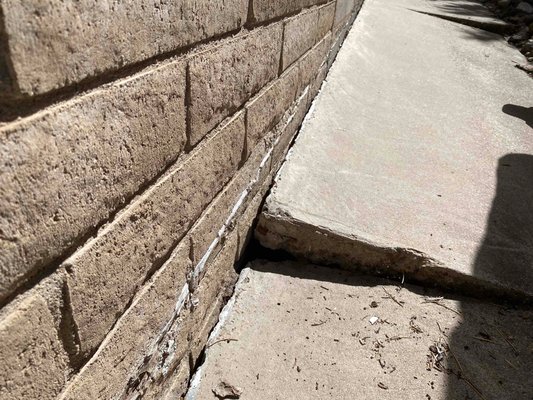 Concrete lifting in Eager, AZ - Sidewalks sinking cracking dry wall in house. 
257 SQFT POLY + 150 FT NEXUSPRO JOINT SEALANT + 27 FT NEXUSPRO CRACK REPAIR + 4 CONCRETE R&R