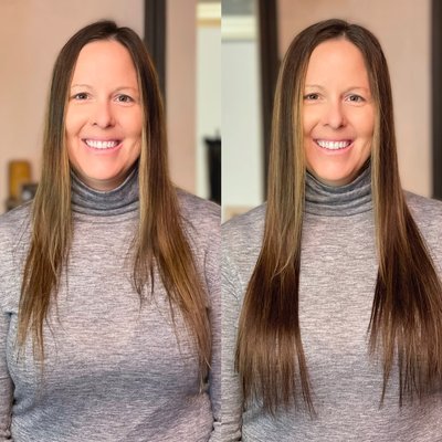 Hair Extensions Before and Afters - These are before and after examples of hair extensions done at Rebel Hair. Hair Extensions Before and Afters - These are before and after examples of hair extensions done at Rebel Hair.