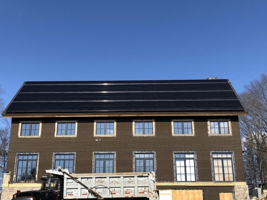 Rooftop Solar - We installed this gorgeous full roof setup on this fantastic farmhouse rehab. Rooftop Solar - We installed this gorgeous full roof setup on this fantastic farmhouse rehab.