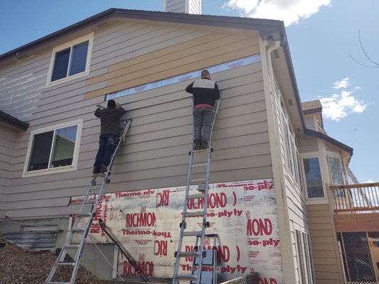 Aurora CO - We replaced siding on the north side and  wood replacement throughout the exterior of the home.