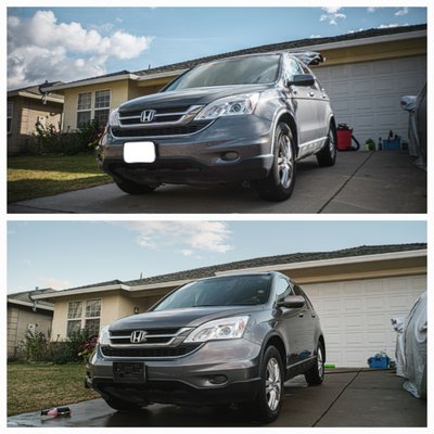 Honda Pilot - This exterior detail was done on a Honda Pilot that had caked up brake dust and fading exterior trim. Being that this customer's vehicle was in pretty good shape so I wanted to restore the plastic trim & make the  wheels  look good as new.