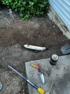 Gutter drain pipe - Replaced broken pipe for gutter drainage system. Gutter drain pipe - Replaced broken pipe for gutter drainage system.