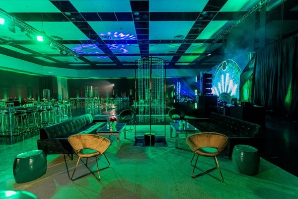 I am the all Powerful OZ! - Wizard of Oz themed Company party at Santa Clara Convention Center complete with complete with flying monkeys,roaming characters, band, DJ, Led Video Wall illusions and lots of custom lighting and dmx effects!