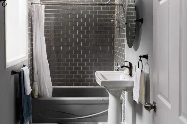 Bathroom Remodel - Check out this before and after! This is a tub-over-tub installation. We offer beautiful bathtub liners custom fit to your bathroom, made from durable, high-gloss acrylic that's so easy to clean its virtually maintenance-free.