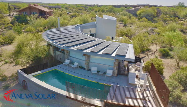 Beautiful Cave Creek Solar Installation - The stunning Solar Installation in Cave Creek stands as a testament to Aneva Solar's dedication and expertise. This particular project presented a unique set of challenges that several other installers had declined to undertake. However, Aneva Solar, known for their commitment to tackling complex projects, enthusiastically accepted the challenge. The residence, a masterpiece designed by a renowned architect known for their significant contributions to Arizona's architectural landscape, demanded an exceptional level of attention to detail.

Aneva Solar was tasked not only with the technical aspects of the solar installation but also with ensuring that the solar system harmonized with the home's sophisticated design. This was of paramount importance to the homeowners, who were deeply invested in maintaining the aesthetic integrity of their dwelling. The team at Aneva approached this project with a meticulous eye for design and an unwavering commitment to quality, ensuring that every aspect of the installation was in perfect alignment with the home's architectural elegance.

The process involved careful planning and a collaborative effort between the Aneva team and the homeowners, ensuring that every detail, from the placement of the panels to the choice of materials, complemented the home's design. The result was a solar installation that not only met the functional needs of the homeowners but also enhanced the visual appeal of their residence.

In the end, the homeowners' satisfaction was a true measure of Aneva Solar's success. They were delighted with the outcome, which seamlessly integrated cutting-edge solar technology with the artistic vision of their home. This project stands as a shining example of Aneva Solar's ability to overcome complex challenges and deliver results that exceed expectations, blending functionality with aesthetic beauty in the heart of Arizona.