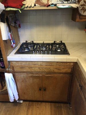 Conversion from electrical to gas stove. - Customer Darien and his wife Aileen we’re tired of the old electrical stove, we went in and found they were eligible to convert from electrical stove- we ran a new 3/4” gas line thru the attic and into the kitchen- we helped them pick out a new stove, we swapped out there stove and made all connections and tested ok. Conversion from electrical to gas stove. - Customer Darien and his wife Aileen we’re tired of the old electrical stove, we went in and found they were eligible to convert from electrical stove- we ran a new 3/4” gas line thru the attic and into the kitchen- we helped them pick out a new stove, we swapped out there stove and made all connections and tested ok.